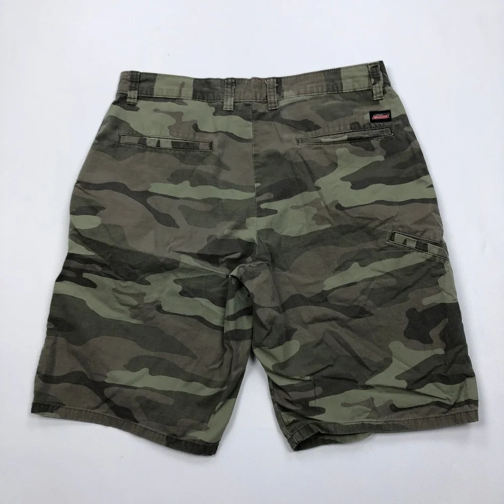 Genuine Dickies Mens 32 Camo Ripstop Cargo Shorts Green 10